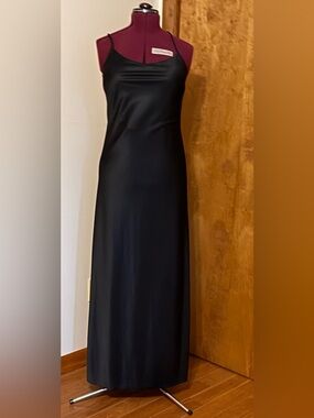 Black Slip Maxi Dress - Classic Minimalist Style